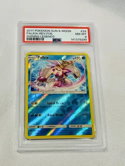 2017 POKEMON SUN & MOON SHINING LEGENDS #24 PALKIA Reverse Foil PSA 8 - Image 1