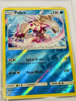 2017 POKEMON SUN & MOON SHINING LEGENDS #24 PALKIA Reverse Foil PSA 8 - Image 2