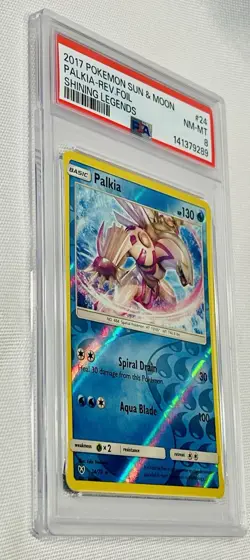 2017 POKEMON SUN & MOON SHINING LEGENDS #24 PALKIA Reverse Foil PSA 8 - Image 3