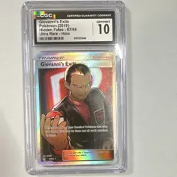 Giovanni's Exile Pokemon TCG Hidden Fates 67/68 Ultra Rare Holo CGC 10 - Image 1
