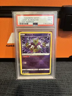 POKEMON 2022 6 Silver Tempest RADIANT ALAKAZAM #059 PSA 9 Mint RARE - Image 1