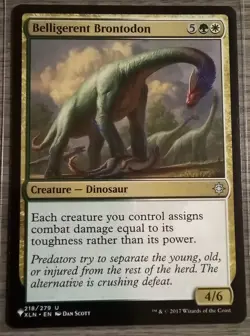 Belligerent Brontodon #218/279 MTG The List - Ixalan Uncommon Near Mint - Image 1