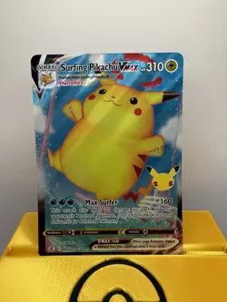 Surfing Pikachu VMAX 009/025 Full Art Celebrations Pokemon Card TCG - Image 1
