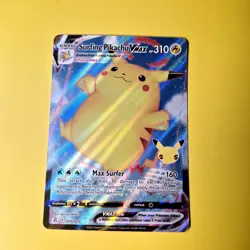 Surfing Pikachu Vmax Celebrations 009/025 Holo Ultra Rare Pokemon Card Full Art - Image 1