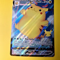 Surfing Pikachu Vmax Celebrations 009/025 Holo Ultra Rare Pokemon Card Full Art - Image 2