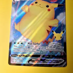 Surfing Pikachu Vmax Celebrations 009/025 Holo Ultra Rare Pokemon Card Full Art - Image 4