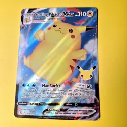 Surfing Pikachu Vmax Celebrations 009/025 Holo Ultra Rare Pokemon Card Full Art - Image 5