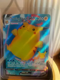 Pokemon Pikachu TCG Surfing VMAX Holo Card 009/025 Celebrations Full Art Rare - Image 1