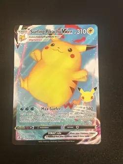 Pokemon Pikachu TCG Surfing VMAX Holo Card 009/025 Celebrations Nm - Image 1