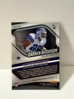 2025 Panini Prizm Black FOTL - DARREN WOODSON - Gold Vinyl Auto 1/5 Cowboys #46 - Image 5