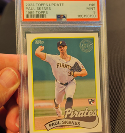 2024 Topps Update 1989 Paul Skenes #89US-46 Rookie Insert PSA 9 Pirates - Image 1