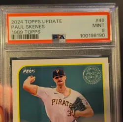 2024 Topps Update 1989 Paul Skenes #89US-46 Rookie Insert PSA 9 Pirates - Image 2