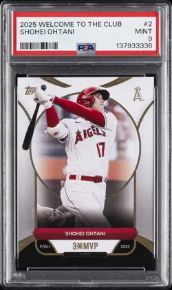 2025 TOPPS WELCOME TO THE CLUB 3X MVP #2 SHOHEI OHTANI PSA 9 - Image 1