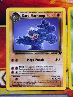 Pokemon TCG (2) Card Lot - Wotc Team Rocket Dark Machamp Dark Weezing Unlimited - Image 2
