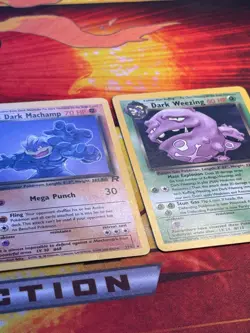 Pokemon TCG (2) Card Lot - Wotc Team Rocket Dark Machamp Dark Weezing Unlimited - Image 5