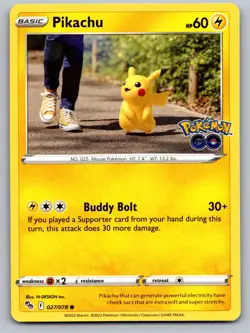 Pikachu 027/078 Common Pokemon GO Pokemon Near Mint - Image 1