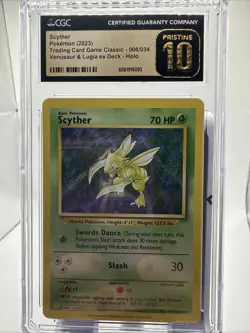 CGC Pristine 10 Scyther 006/034 Classic English Holo Graded Pokemon Card! - Image 1
