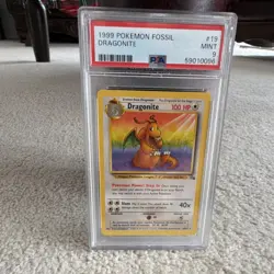 1999 Pokemon Fossil #19 Dragonite PSA 9 - Image 1