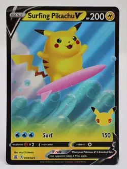 Pokemon - Surfing Pikachu V #008/025 - Celebrations Holo - Image 1