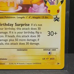 Birthday Pikachu 24/53 Holo Rare 25th Celebrations Classic - Pokemon Card - Image 4