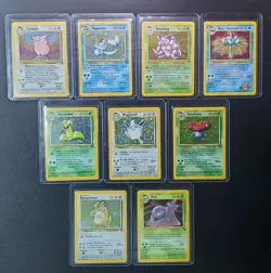 Pokemon 1999 Holo WOTC Gym Challenge Jungle Fossil 9 Card Lot LP/MP - Image 1