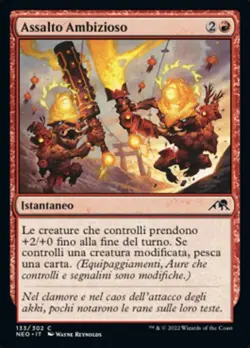 MTG Magic NEO Kamigawa Neon Dynasty - 1x ITA NM 133 C Assalto Ambizioso - Image 1