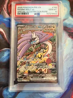 2025 POKEMON PRE EN-PRISMATIC EVOLUTIONS #166 RAGING BOLT EX PSA 10 - Image 1
