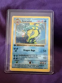 1st Edition Holo Gyarados 6/102 Base Set Shadowless Pokemon TCG - Image 3
