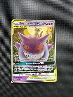 2019 POKEMON GENGAR & MIMIKYU GX TEAM UP TAG TEAM FULL ART ULTRA RARE 53/181 - Image 1