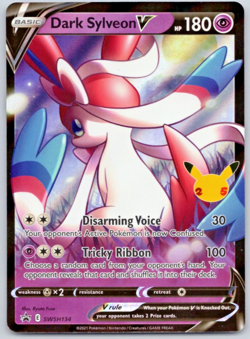 2021 POKEMON SWORD & SHIELD CELEBRATIONS DARK SYLVEON V SWSH134 BLACK STAR PROMO - Image 1