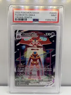 Pokemon TCG Deoxys VMAX GG45/GG70 Crown Zenith Galarian Gallery PSA 9 - Image 1