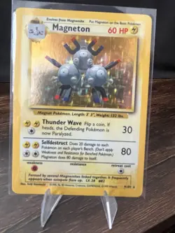 Pokemon Magneton Base Set Holo Rare Unlimited 9/102 1999 60 HP English - Image 1
