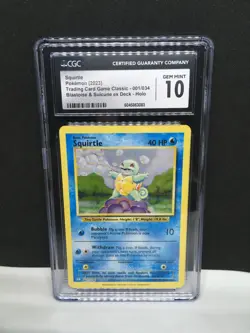 CGC 10 GEM MINT Squirtle 001/034 CLB Classic Box Holo Rare Pokemon TCG 2023 - Image 1