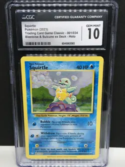 CGC 10 GEM MINT Squirtle 001/034 CLB Classic Box Holo Rare Pokemon TCG 2023 - Image 2