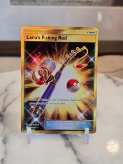 Pokemon TCG Lana's Fishing Rod (Secret) 266/236 Cosmic Eclipse Holo Full Art LP - Image 1