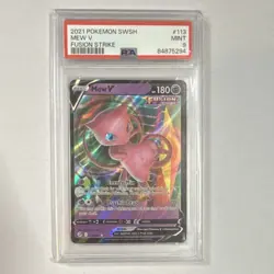 Mew V Pokemon TCG Fusion Strike 113/264 Full Art Holo Ultra Rare PSA 9 2021 - Image 1