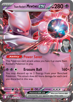 Team Rocket's Mewtwo ex 081/182 Double Rare Destined Rivals Pokemon Near Mint - Image 1