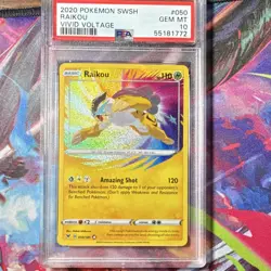 Pokemon Raikou Swsh04 Vivid Voltage 050/185 Amazing Rare Holo PSA 10 English - Image 1