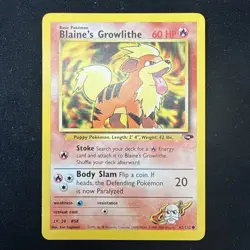 Pokemon TCG Blaine's Growlithe Gym Challenge 62/132 Regular LP. - Image 1