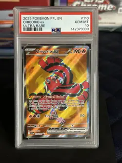 2025 POKEMON PFL EN-PHANTASMAL FLAMES ULTRA RARE #110 ORICORIO EX PSA 10 - Image 1