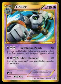 Golurk 150/149 Secret Rare Boundaries Crossed Pokemon Card small corner crease - Image 1