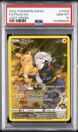 2022 POKEMON SWORD & SHIELD LOST ORIGIN #TG05 FULL ART/PIKACHU PSA 10 - Image 1