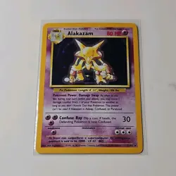 Pokemon Alakazam 001/102 Base Set Holo Rare English 80 HP Stage 2 Wizards 1999 - Image 1