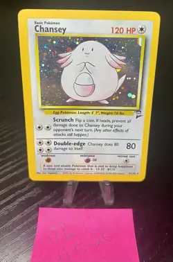 Pokemon TCG Base Set 2 Chansey Holo Card 3/130 Vintage - Image 1