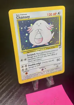 Pokemon TCG Base Set 2 Chansey Holo Card 3/130 Vintage - Image 2