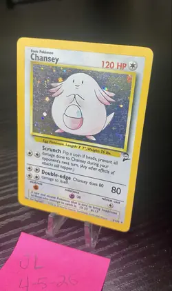 Pokemon TCG Base Set 2 Chansey Holo Card 3/130 Vintage - Image 3