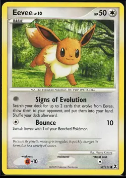 Eevee 59/111 Common Rising Rivals Pokemon Card - Image 1