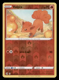 Vulpix (28) SWSH08: Fusion Strike #028/264 Common Reverse Holo Pokemon LP - Image 1