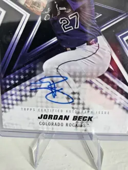 JORDAN BECK 2026 Topps Series 1 BASEBALL STARS AUTO BSA-JBE Rockies - Image 3