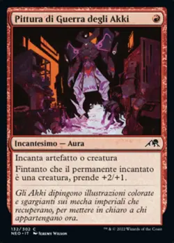 MTG Magic NEO Kamigawa Neon Dynasty - 1x ITA NM 132 C Pittura da Guerra Akki - Image 1